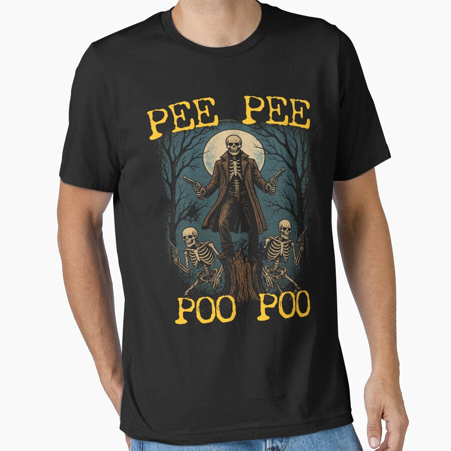 Pee Pee Poo Poo Vintage Style T-Shirt, Cursed Meme Shirt, Funny Skeleton Meme Tee, Weirdcore Gen Z Top, Vintage Drawing Shirt, Weird T Shirt, Unisex by samidsou
