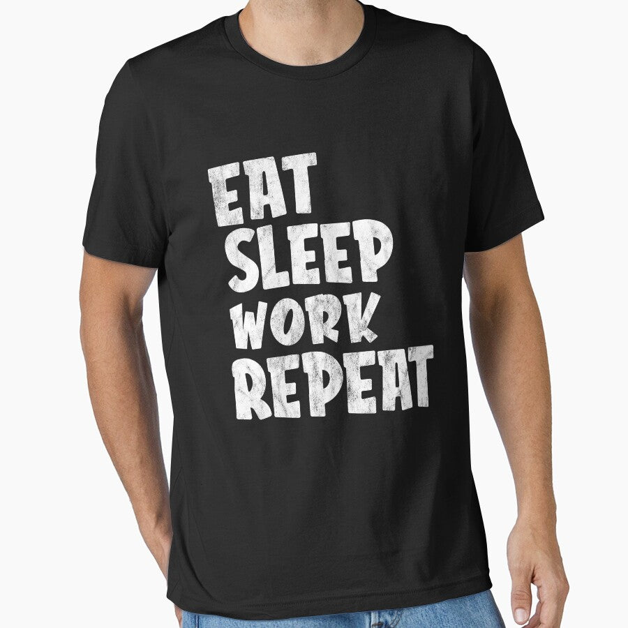 Eat Sleep Work Repeat Funny Man Women Vintage Worker by ACHRAF877