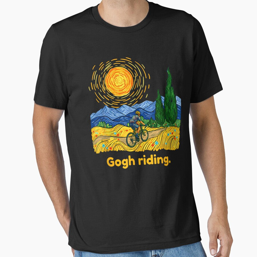 Gogh Riding Funny Cycling Van Gogh Art Bike by MatherFisher