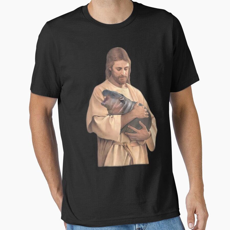 Jesus Holding Moo Deng by amelia5zebq2