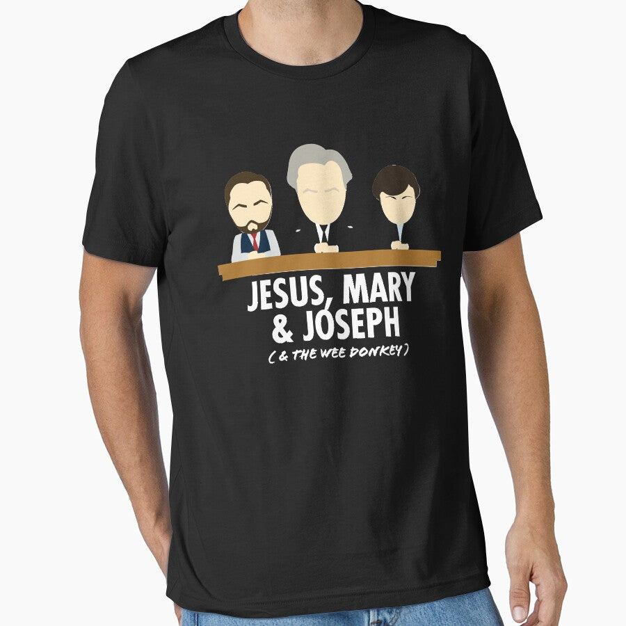 Jesus, Mary, Joseph &amp  the Wee Donkey Essential T Shirt by MonicaCook