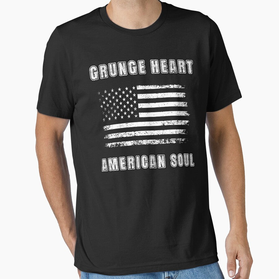 Grunge Heart American Soul Patriotic Style by SunnyFunnyArt