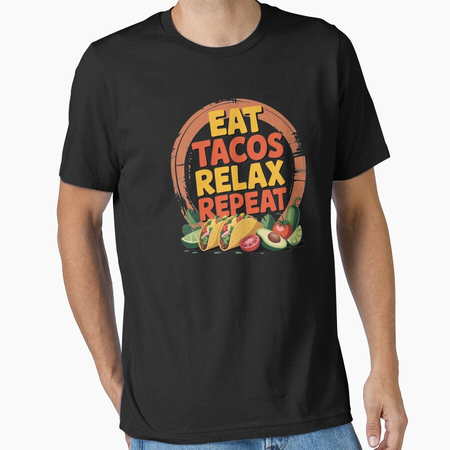 Eat Tacos Relax Repeat Funny Taco Lover Chill Vibes by Nzgiftsandmore