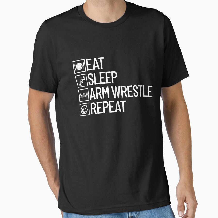 Eat Sleep Arm Wrestle Repeat Arm Wrestling Gear by DynamicDesign
