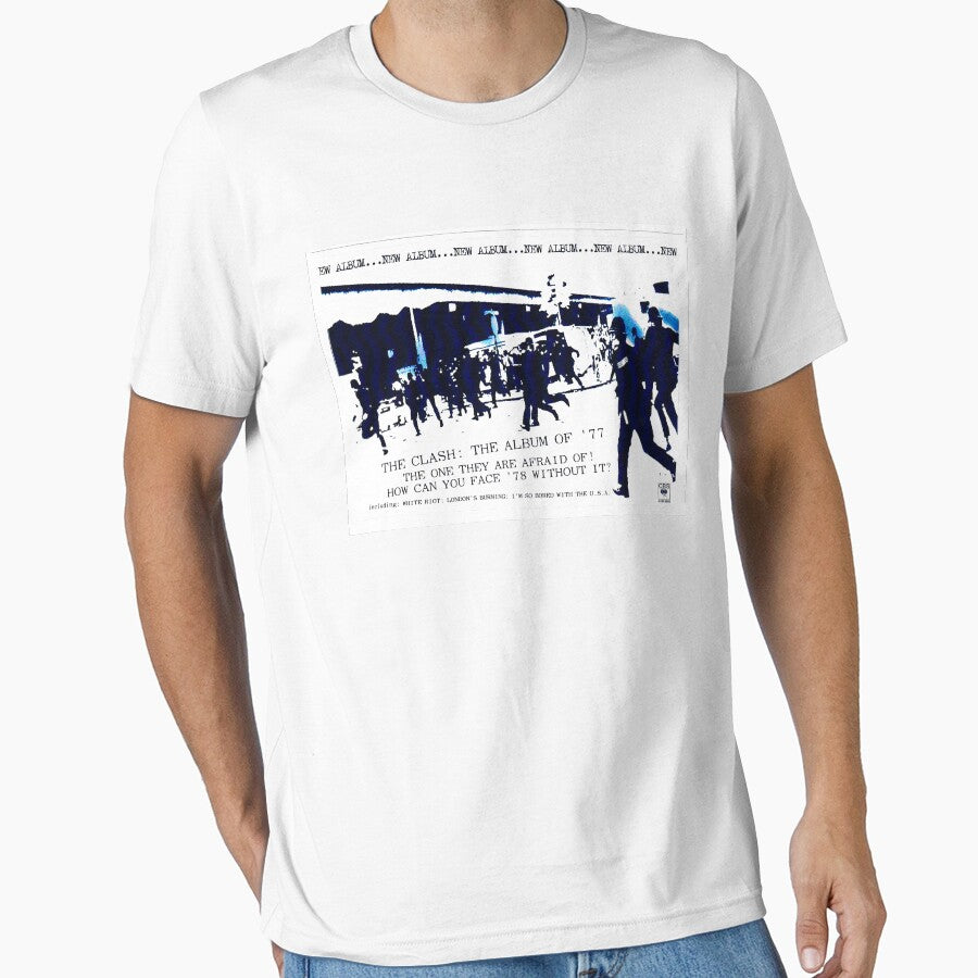 Clash 1977 White Riot graphic tshirt by DFDesignMarket