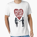 Meaningful Heart "MAKE ART NOT WAR" with Boy and Girl Holding Hands by Soulprint Art