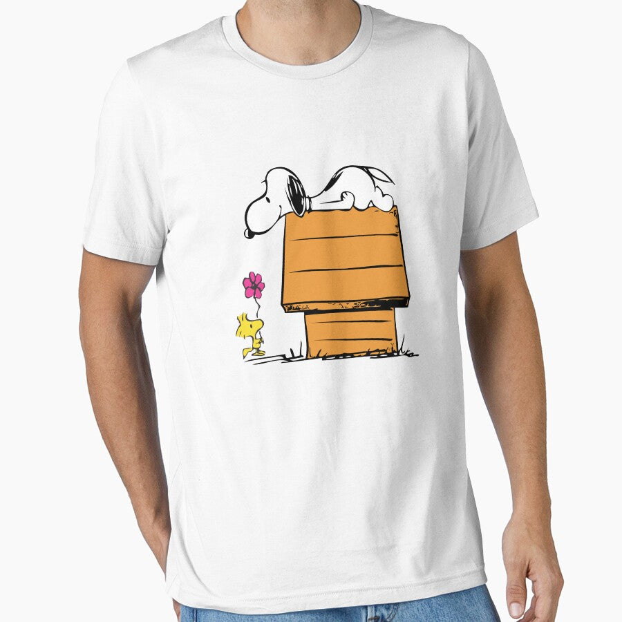 Snoopy Sleeping While Woodstock Brings a Flower by mjerksx