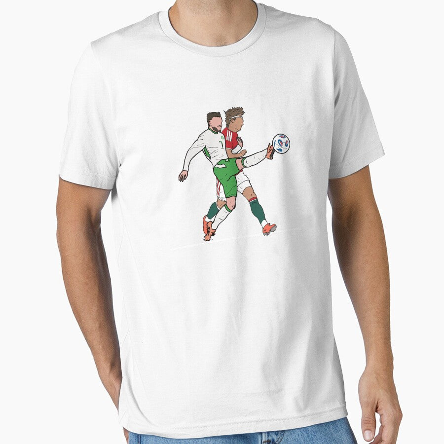 Ireland vs Hungary Victory Cartoon Style - Troy Parrott by Melty Shirts