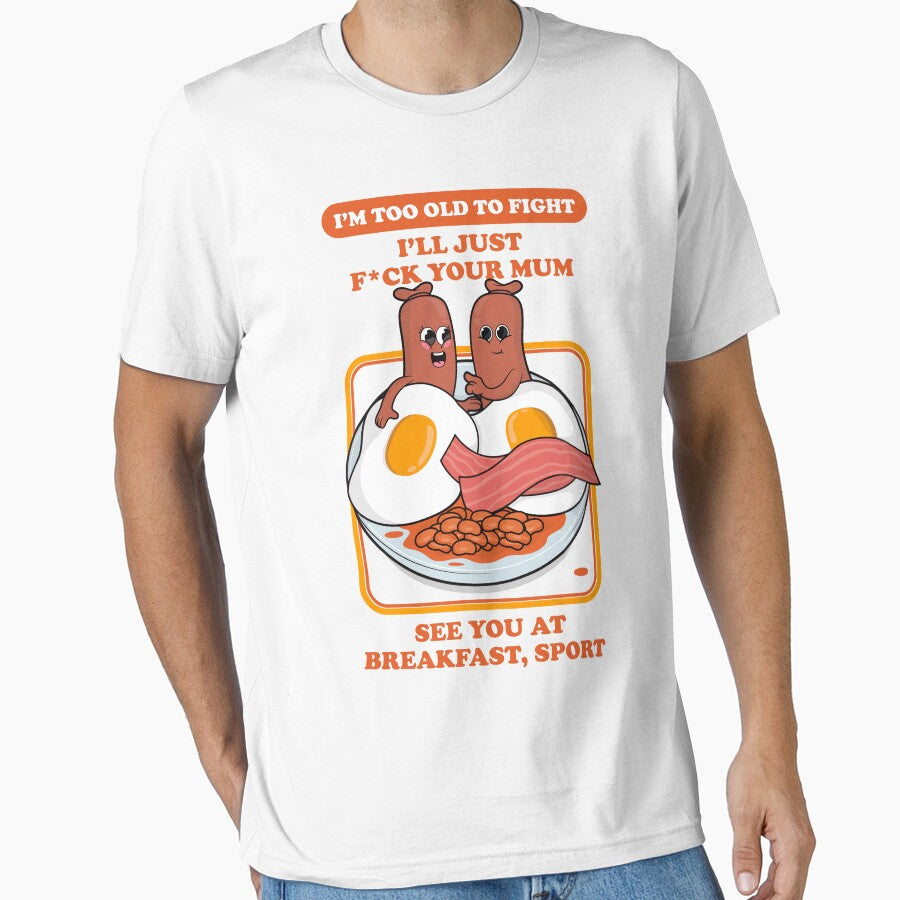 Offensive rude breakfast joke – “see you at breakfast, sport” dark humor design (UK Spelling on light colours) by messy-nessie