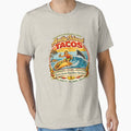 Amity Island Tacos Vintage Surf Taco Shirt Funny Shark Movie Parody Retro Beach Food design. by GhostDawgs