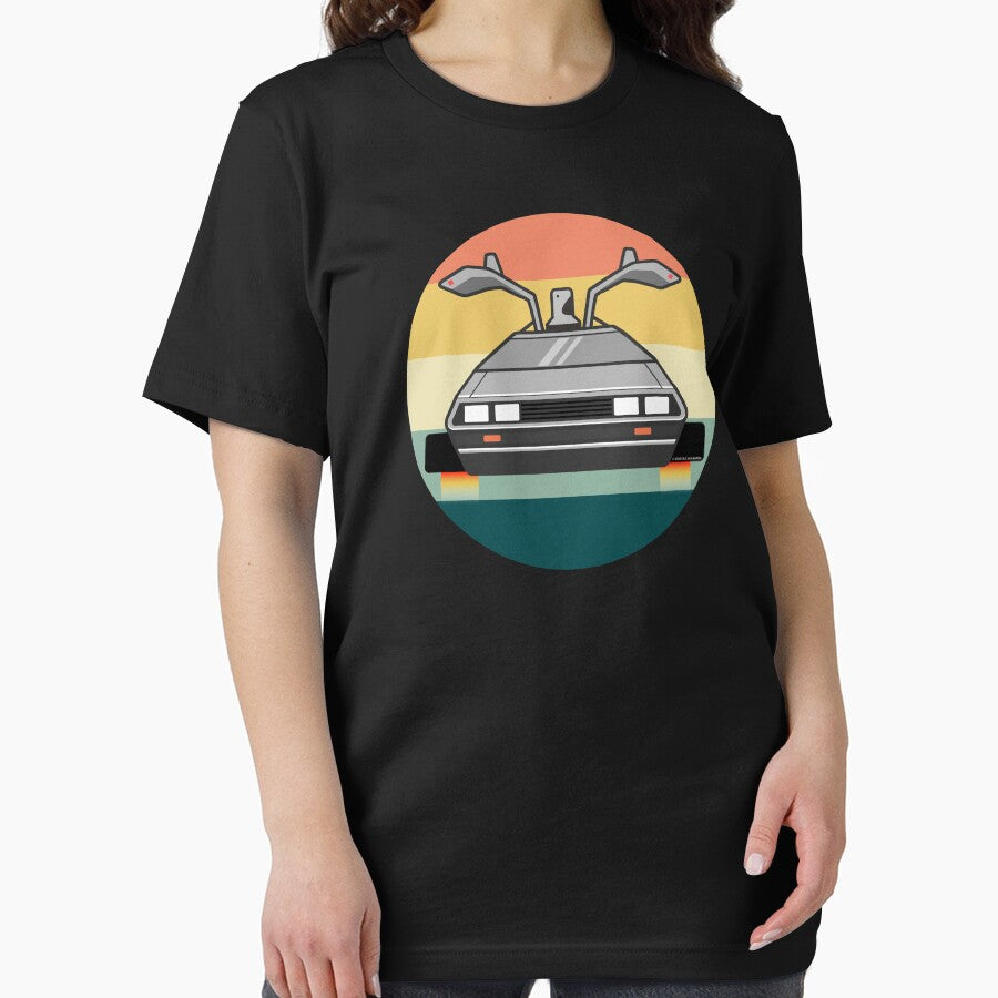 Back To The Future Delorean Retro Sunset by roboticaldad
