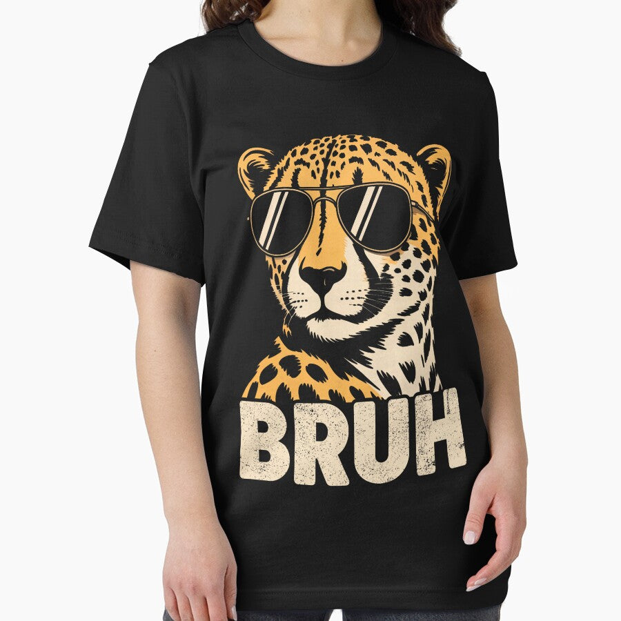 Bruh Cheetah Meme Graphic Tee Men Boys Animal Print Kids by FrankIsabel