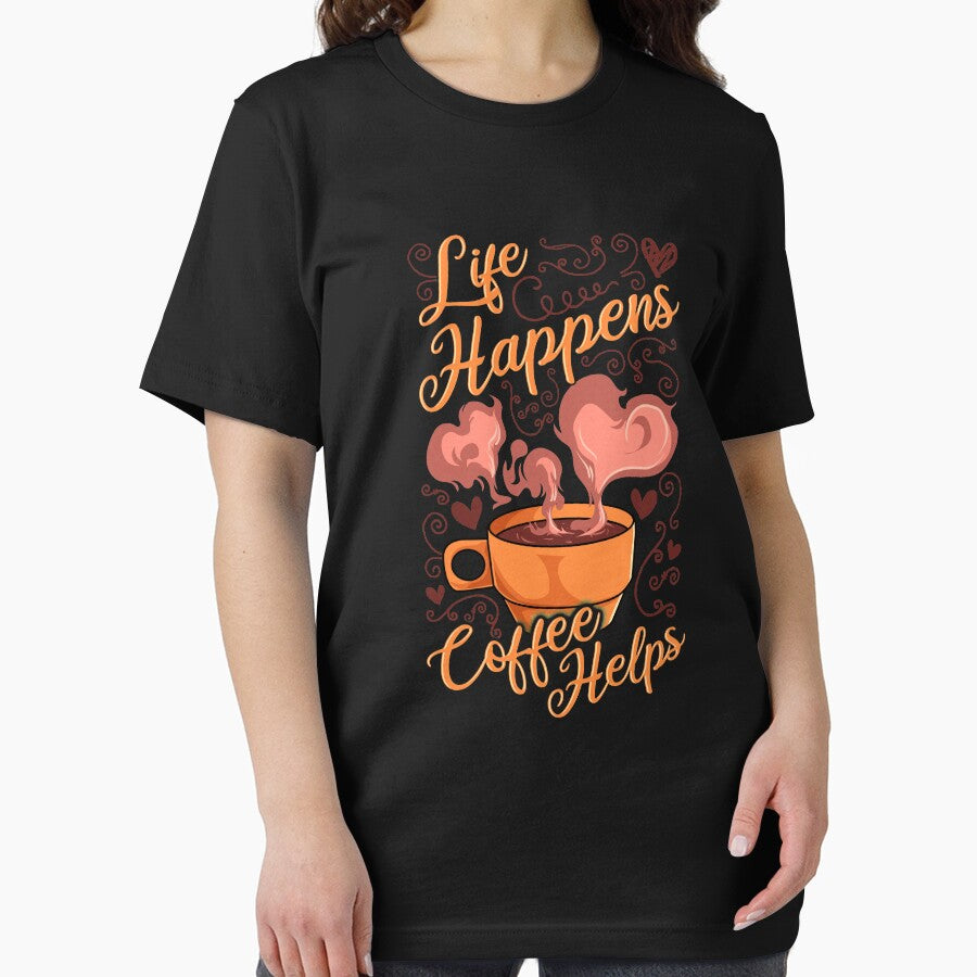 Funny Life Happens Coffee Helps Caffeine Addict by perfectpresents