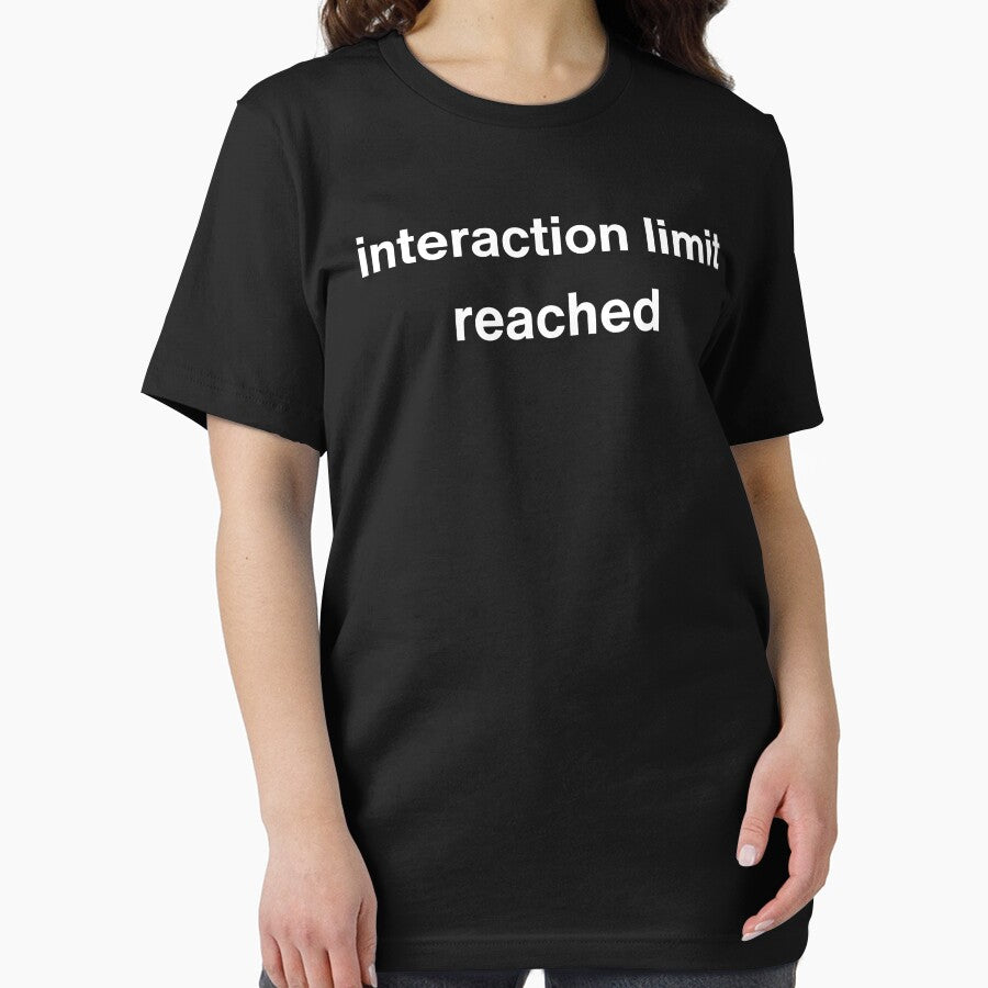 Interaction Limit Reached Shirt – Minimal Social Battery Humor Tee by DAILYMOODWEAR.