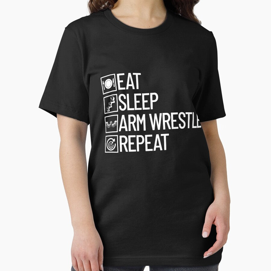 Eat Sleep Arm Wrestle Repeat Arm Wrestling Gear by DynamicDesign