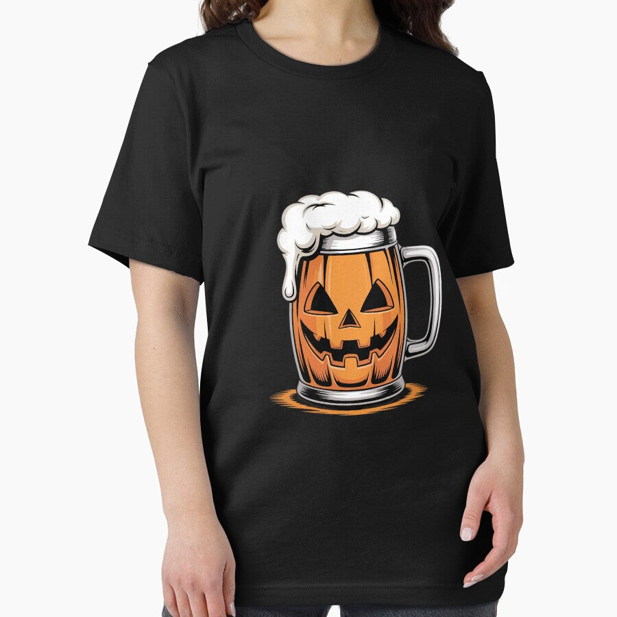 Beer Lover Pumpkin Halloween Funny Drinking Beer by Idarmotar