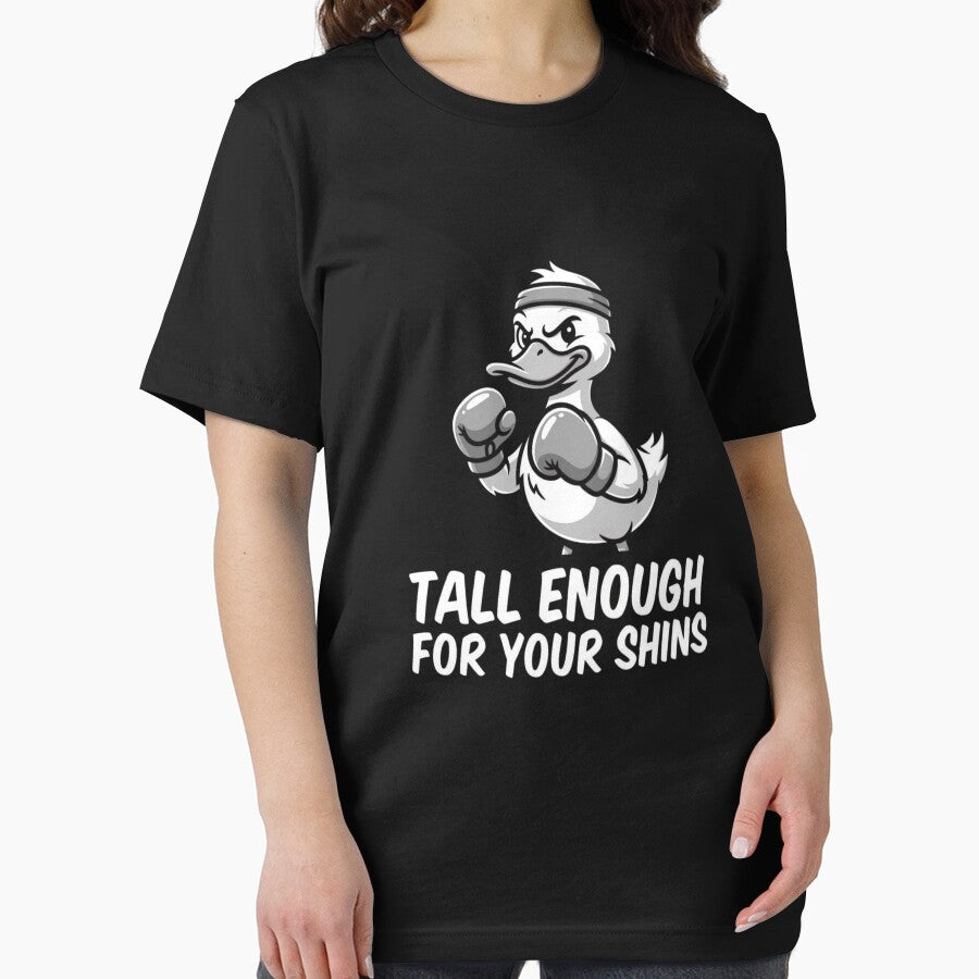 Tall Enough For Your Shins Funny Duck Boxer Sarcastic Animal Meme Streetwear Humor by bilal sibgui