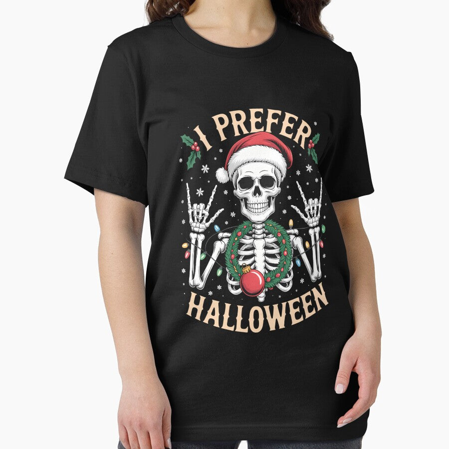 Funny I Prefer Halloween Skeleton Ugly Christmas by blueyeeti