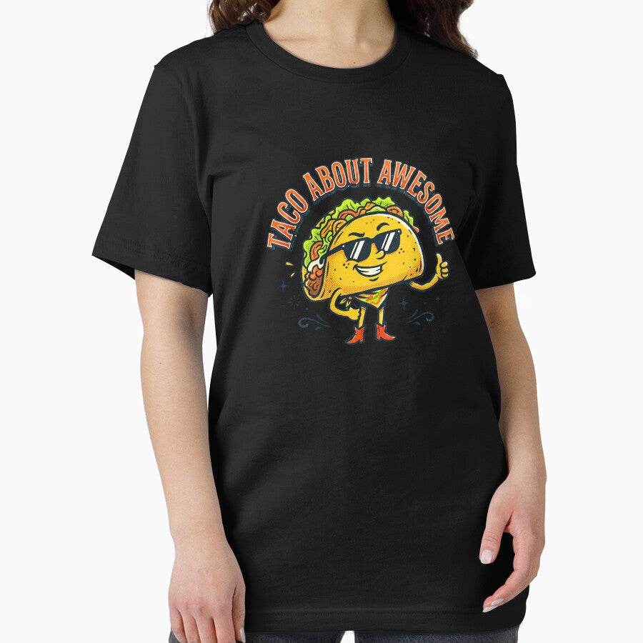 Taco About Awesome Funny Retro Cool Taco Character T-Shirt by Egyptian king ⭐⭐⭐⭐⭐