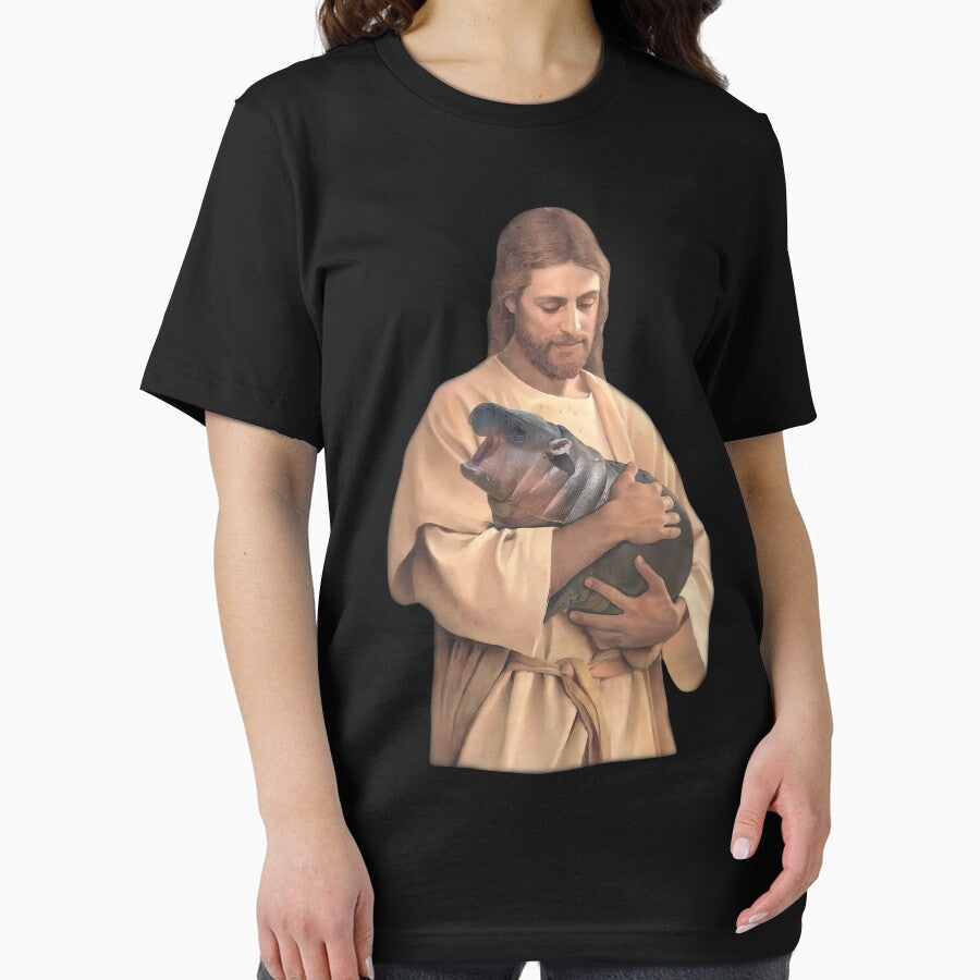 Jesus Holding Moo Deng by amelia5zebq2