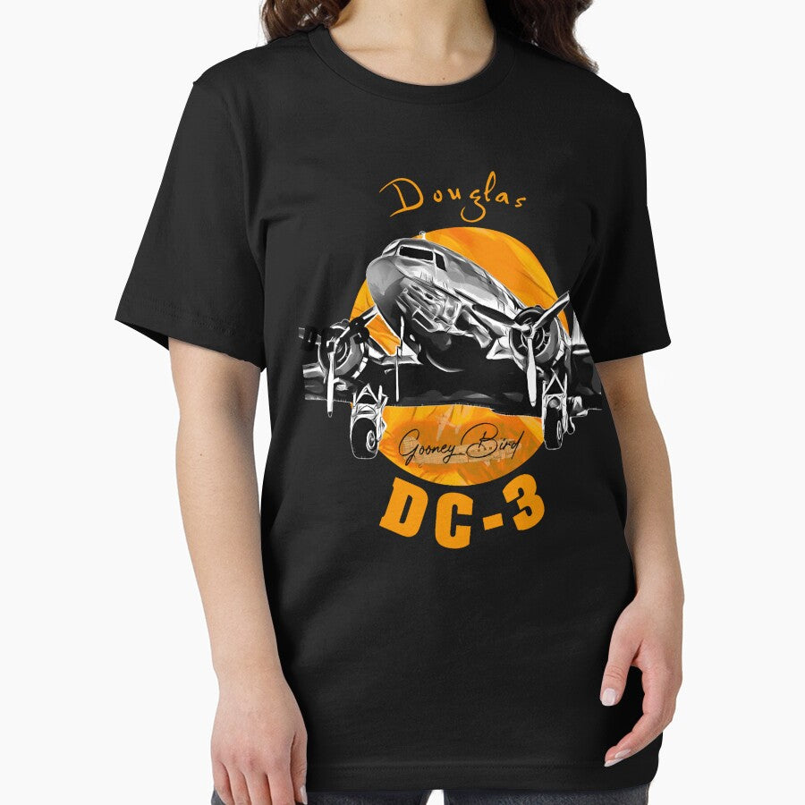 Douglas DC-3 Gooney Bird Vintage Aviation Tee by Emberglowo