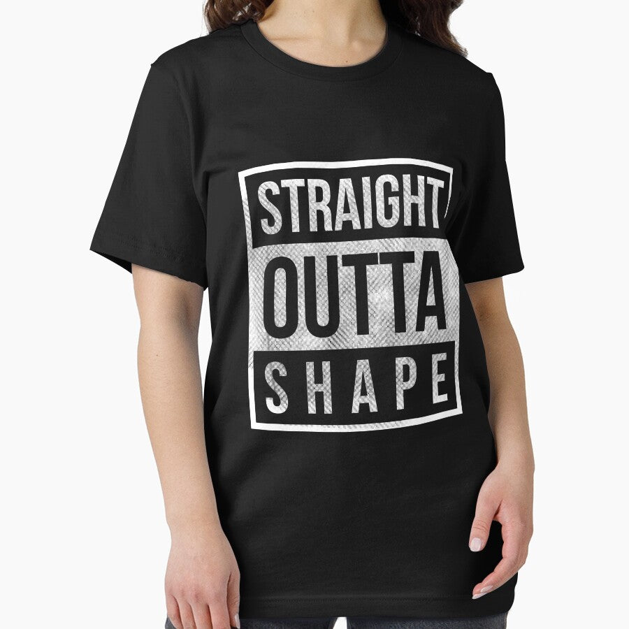 straight outta shape funny t-shirt by RedYolk