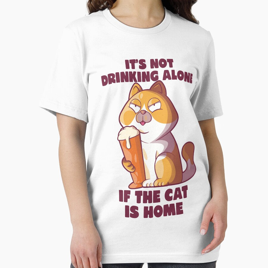 Beer cat funny drinking joke – It’s not drinking alone (on light colors) by messy-nessie