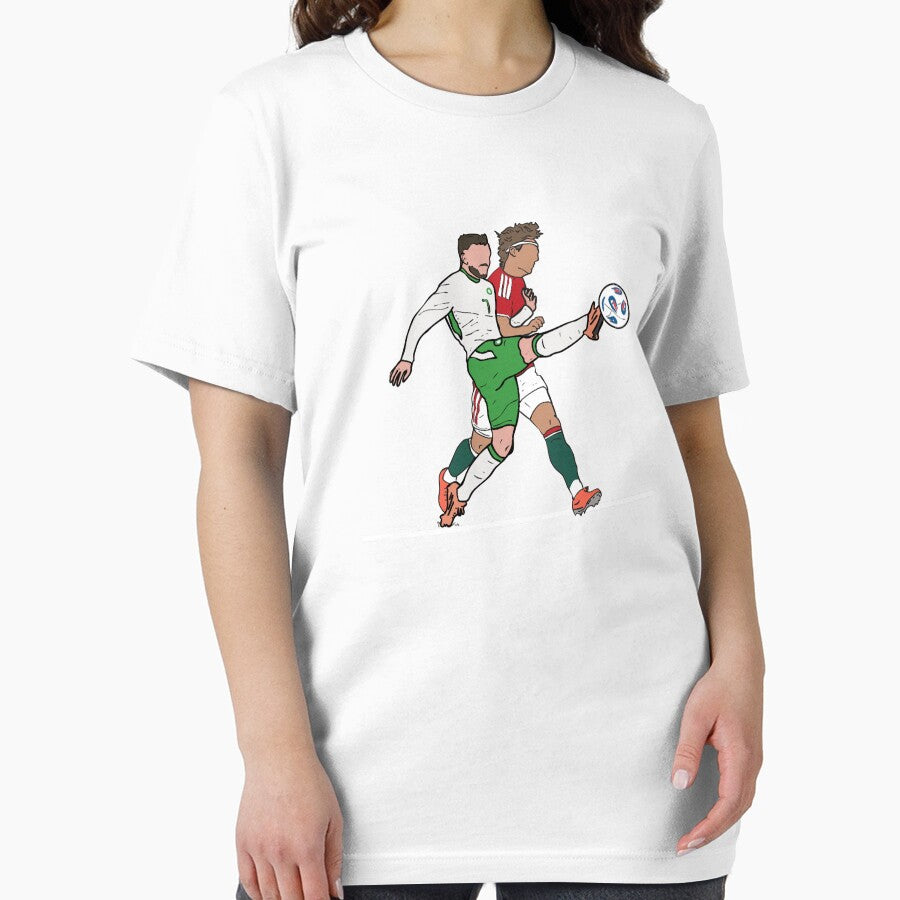 Ireland vs Hungary Victory Cartoon Style - Troy Parrott by Melty Shirts