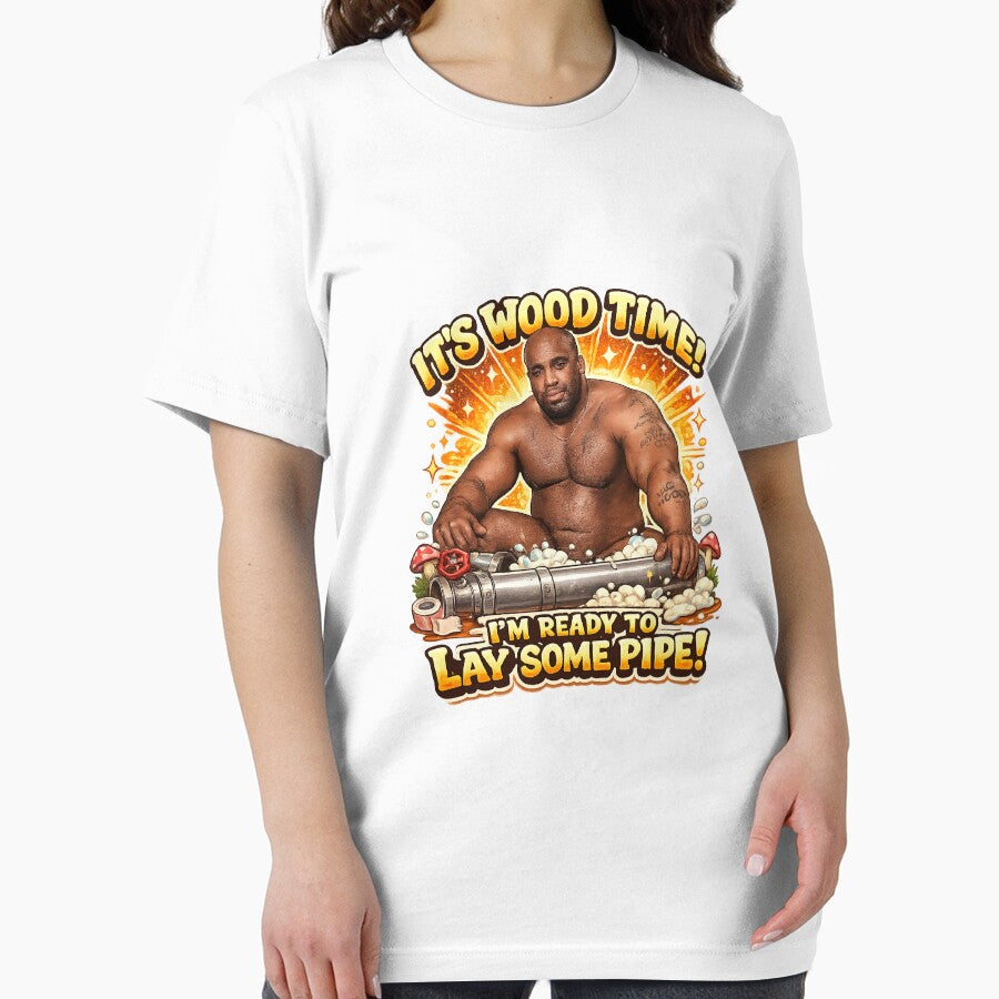 It’s Wood Time! – Funny Retro Meme Pipe Plumber Parody Design by Fine Art California