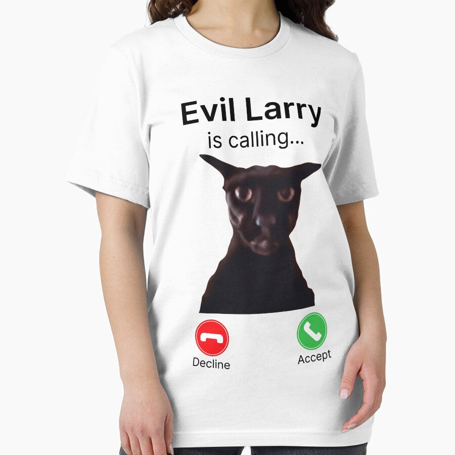 Evil Larry is Calling Funny Cat Meme by Eh Plus Designs