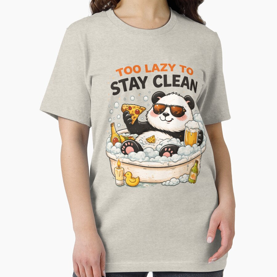 Too Lazy To Stay Clean Funny Panda Bath Chill Design by ZenvyraLab