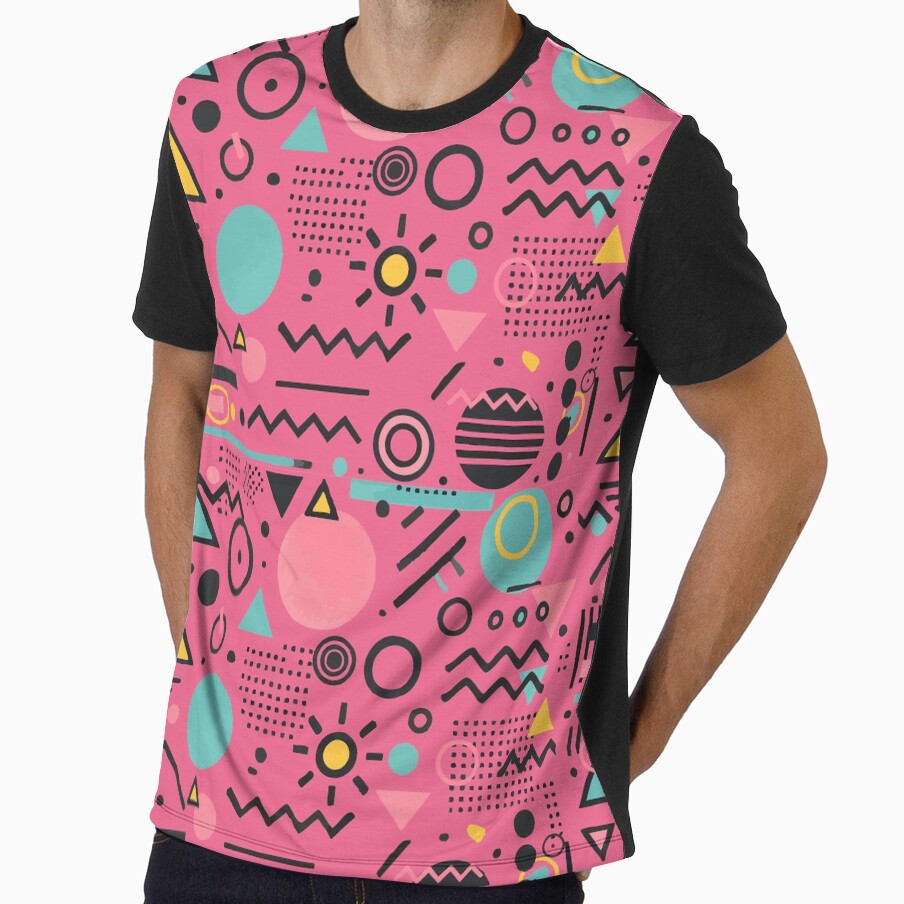 Retro 80s Dance Party Pattern: Bold and Minimalist Design Bright Colors by Teemaniac