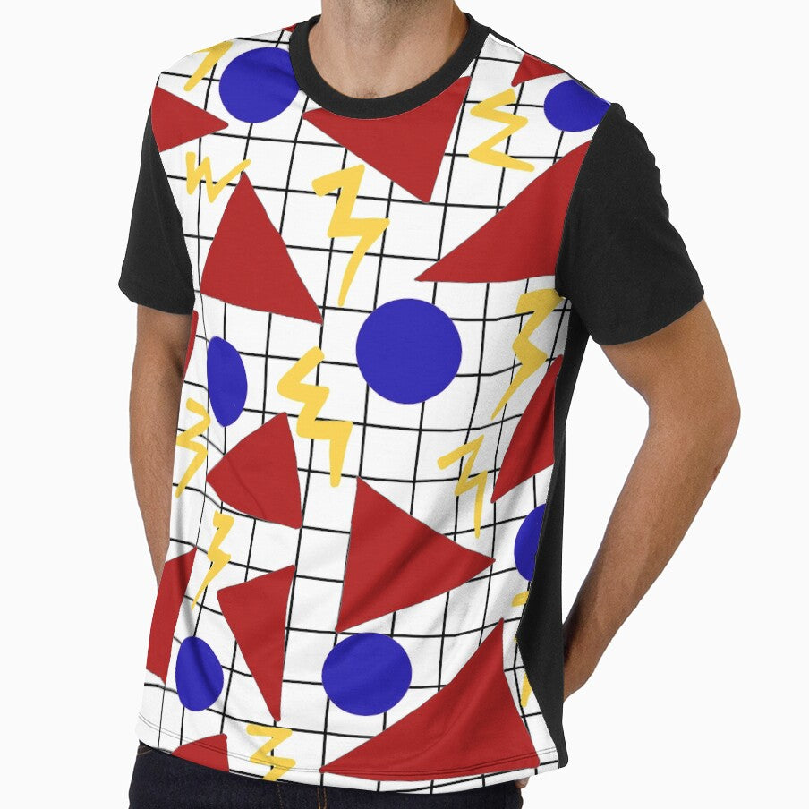 Retro 80's Grid Pattern & Geometric Shapes Seamless Pattern by BlueMoonBarn