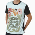 Grow Through What You Go Through Floral Tee | Vintage Botanical Positive Quote Shirt | Boho Wildflower Graphic T-Shirt by alchemist1636