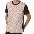 Boho Daisies Floral Print In Warm Neutral Pink by Avenie