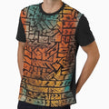 Colorful Grunge brick pattern graffiti postapocalyptic style by Dreamakerstudio