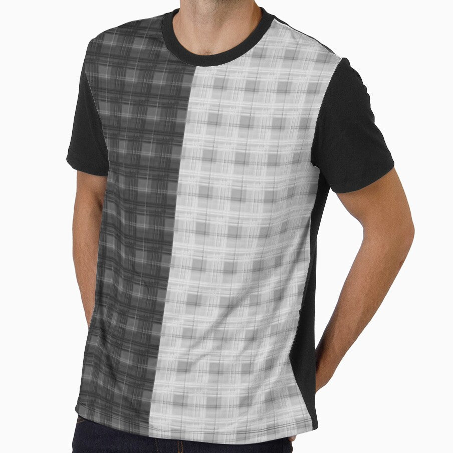 grey tartan in two halves by M-Lorentsson