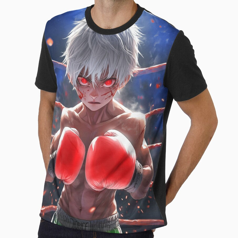 Boxing anime boy in ring portrait art by TheArtistOf2022