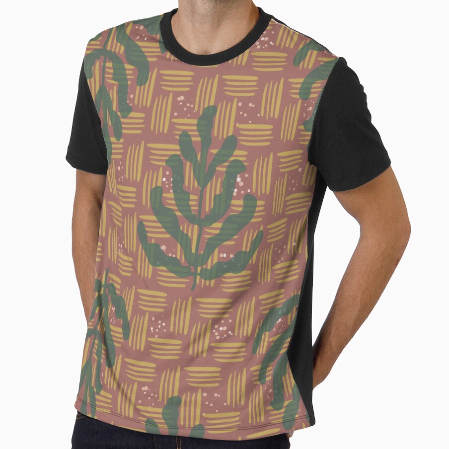 Boho Earthy Abstract Leaves Pattern by  Boho Vibes Studio