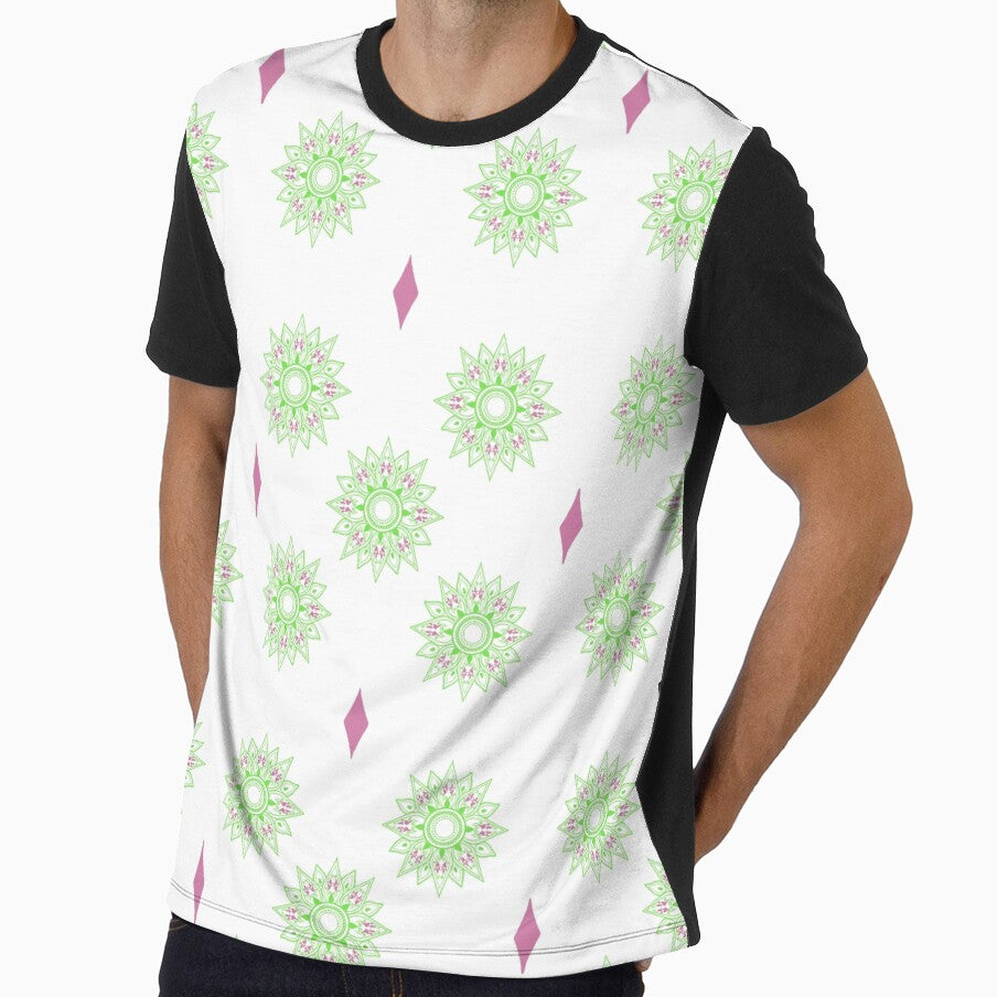 Flower patterns green on white by Chaoticzarts