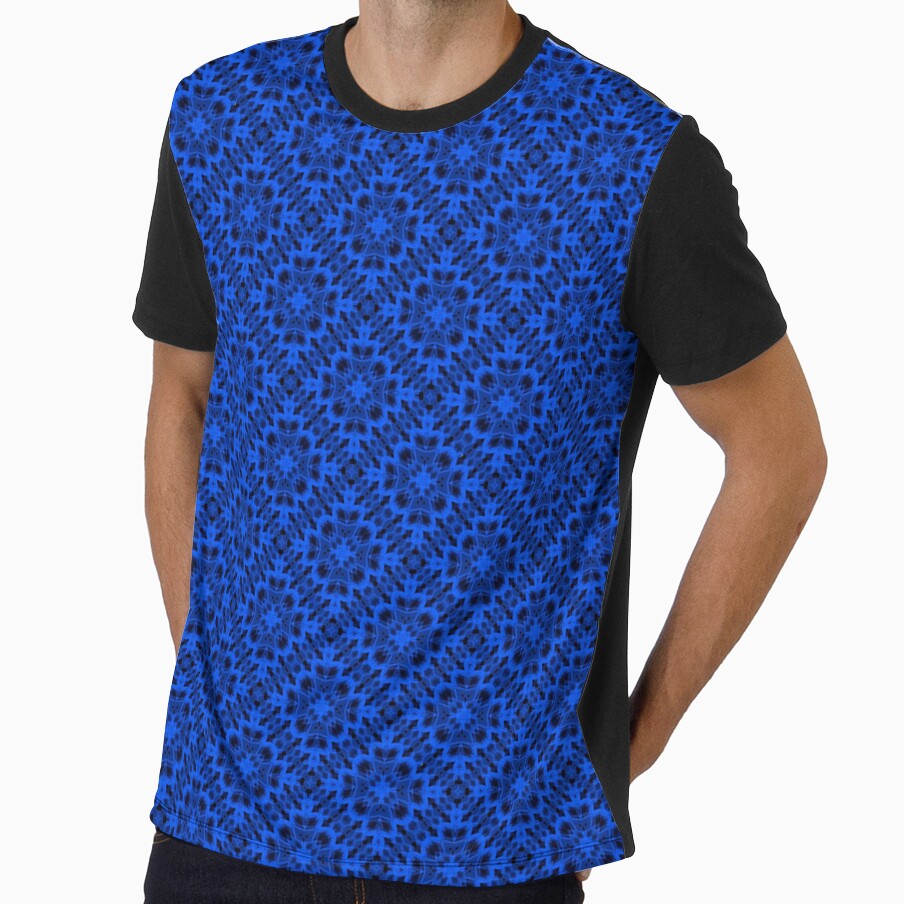 Cobalt blue geometric mosaic ornament by fuzzyfox