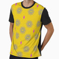 Flower patterns blue on yellow by Chaoticzarts