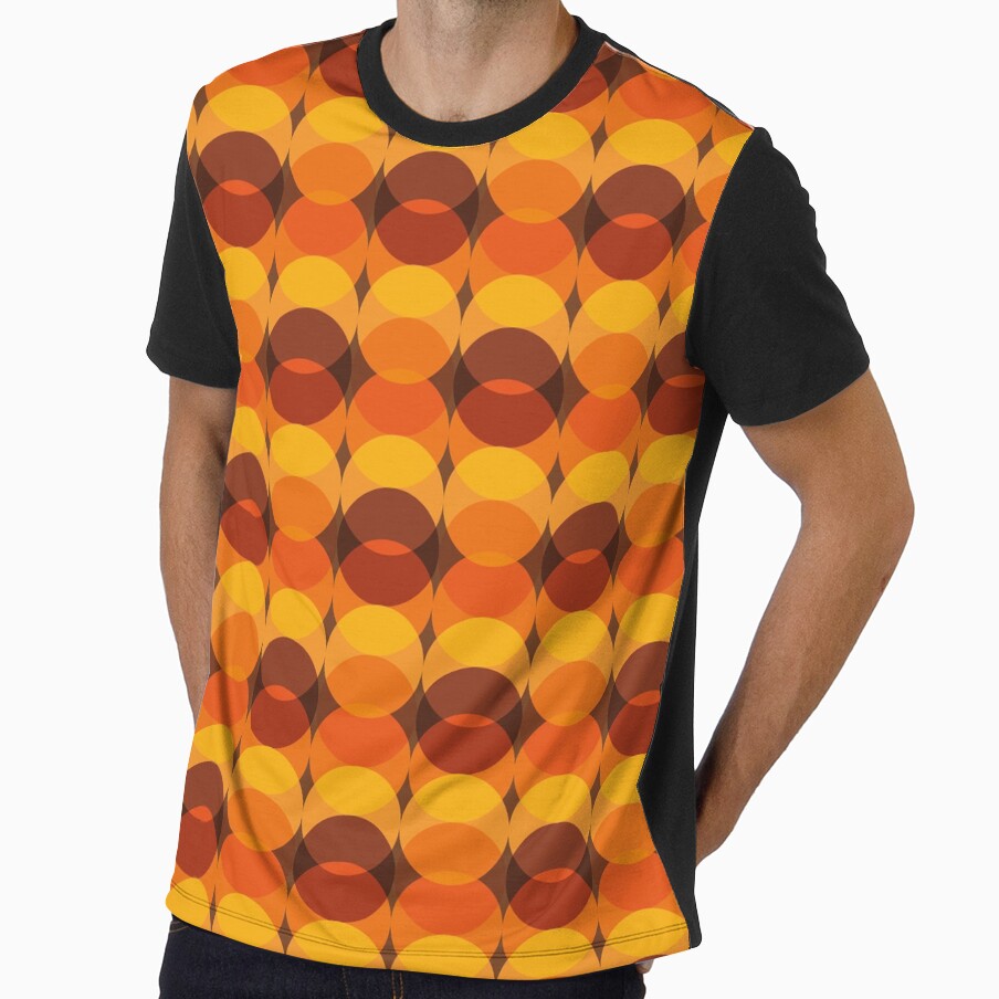 Retro vibe geometric - warm brown and orange by JMgraphic