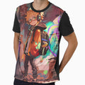 Cool anime boy in a colorful alley with graffiti by TheArtistOf2022