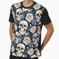 Groovy Smiling Skull Boho Flower pattern by ElLocoMus