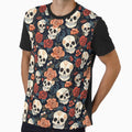 Groovy Smiling Skull Boho Rose pattern by ElLocoMus