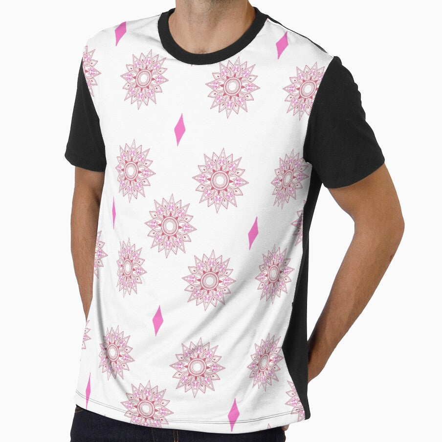 Flower patterns red on white by Chaoticzarts