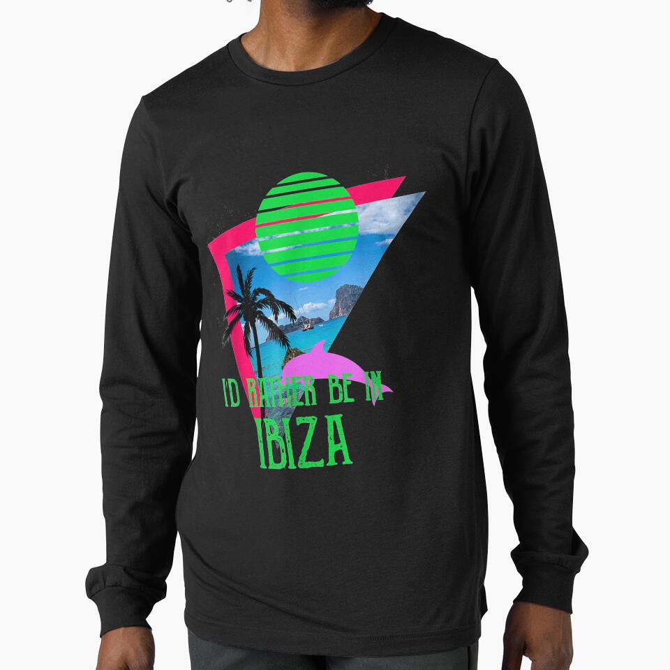 I'd Rather Be In Ibiza Retrowave Palms Beach by lucretia155