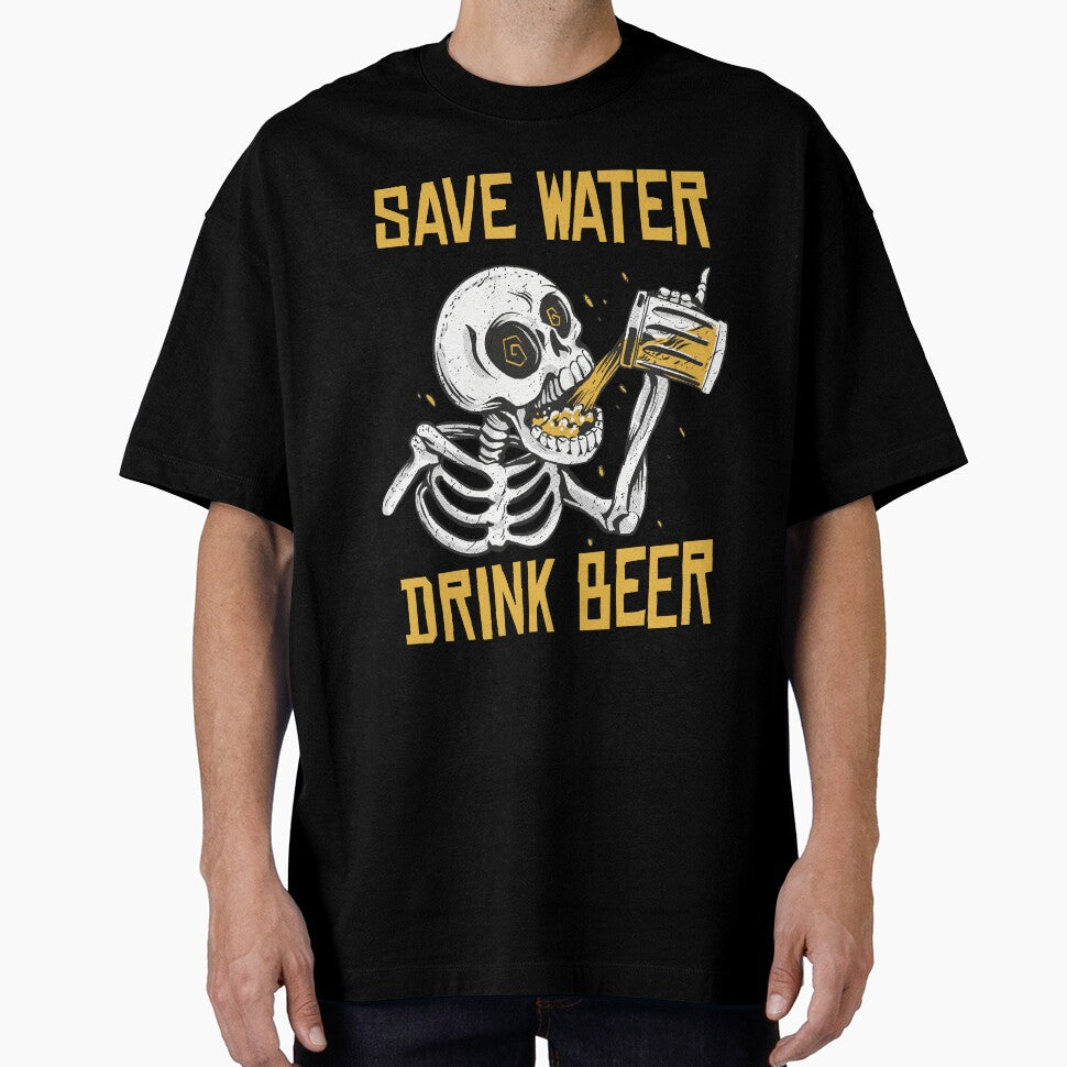 Save water Drink beer, Funny Skeleton by HandicraftArt