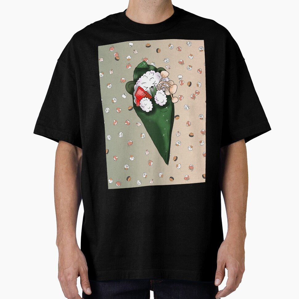 sleepy cartoon sushi temaki by CuisineCat